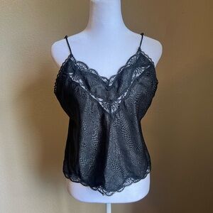 BARBIZON black vintage lace tank top | medium